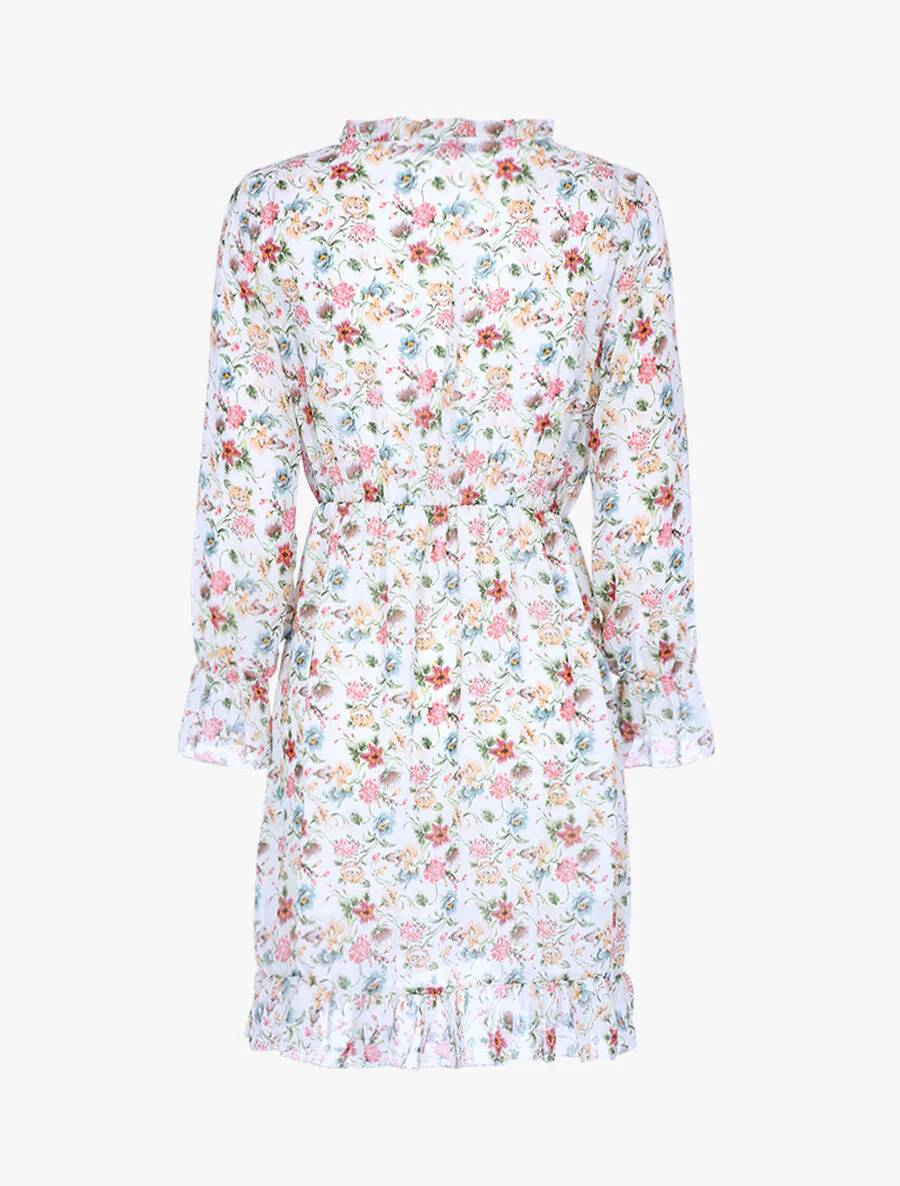 Robe portefeuille à imprimé printanier - Écru - Image 2