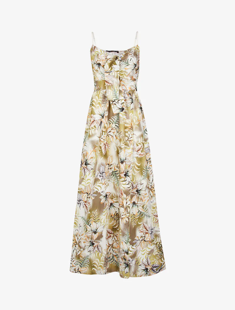 Robe portefeuille à imprimé tropical - vert