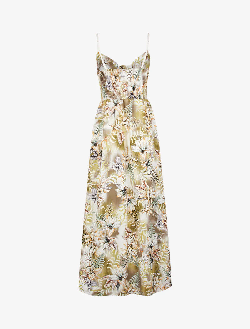 Robe portefeuille à imprimé tropical - vert - Image 2