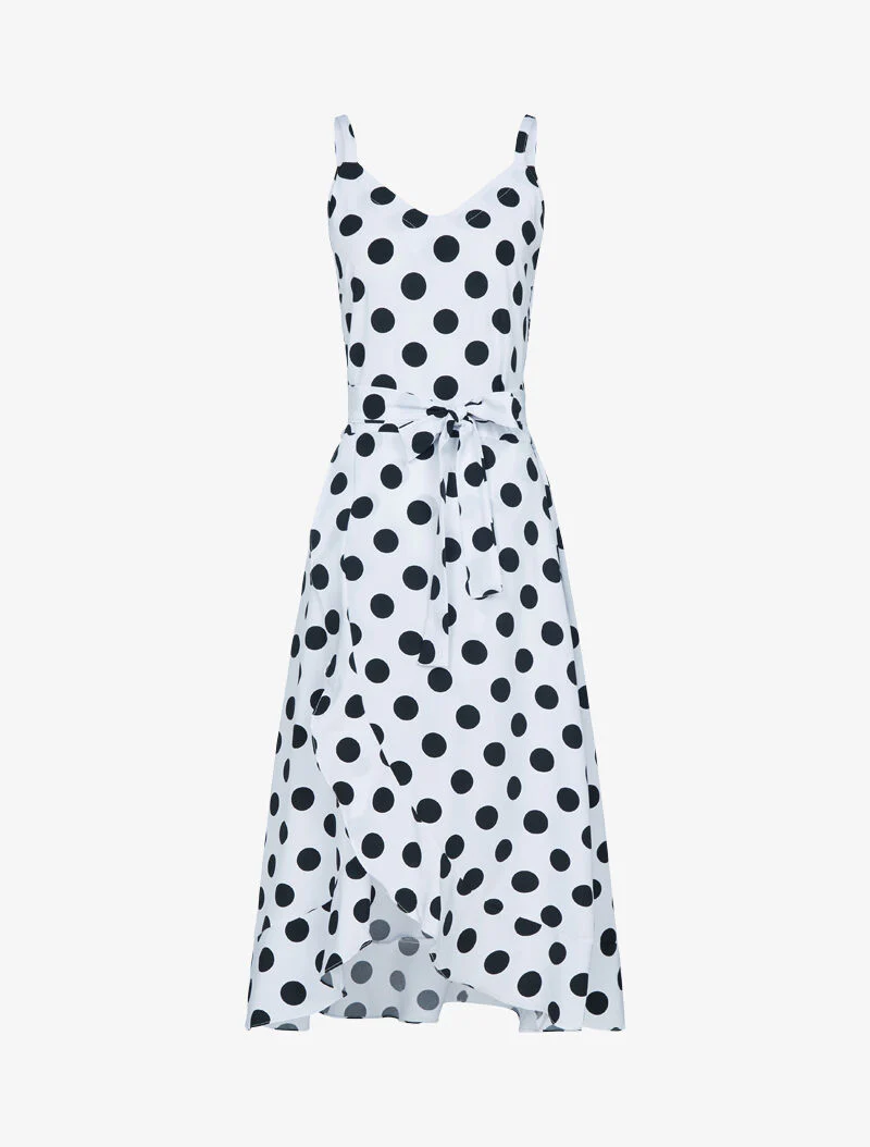 Robe portefeuille à pois - blanc