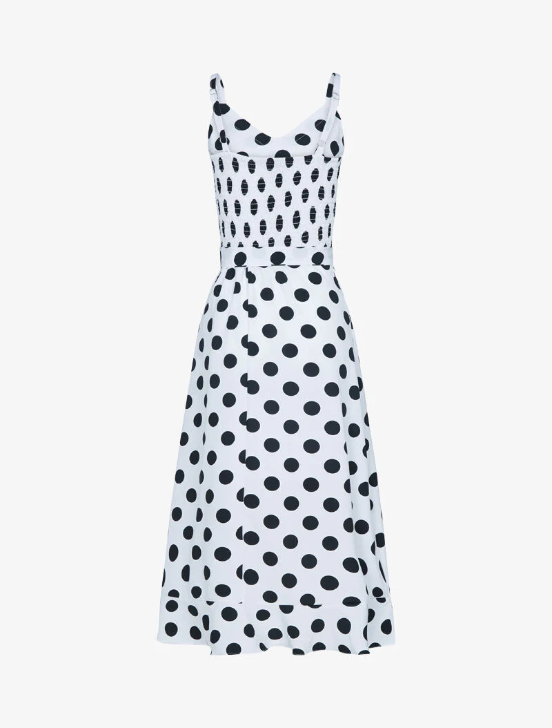 Robe portefeuille à pois - blanc - Image 2