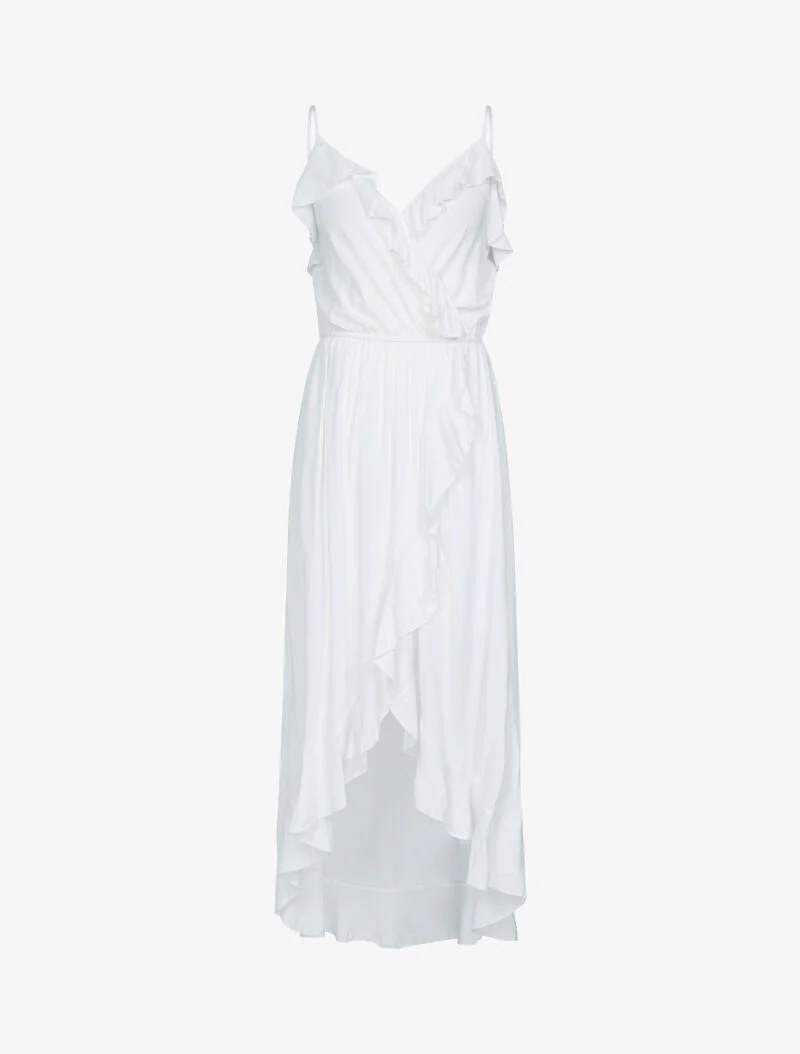 Robe portefeuille à volants - ecru