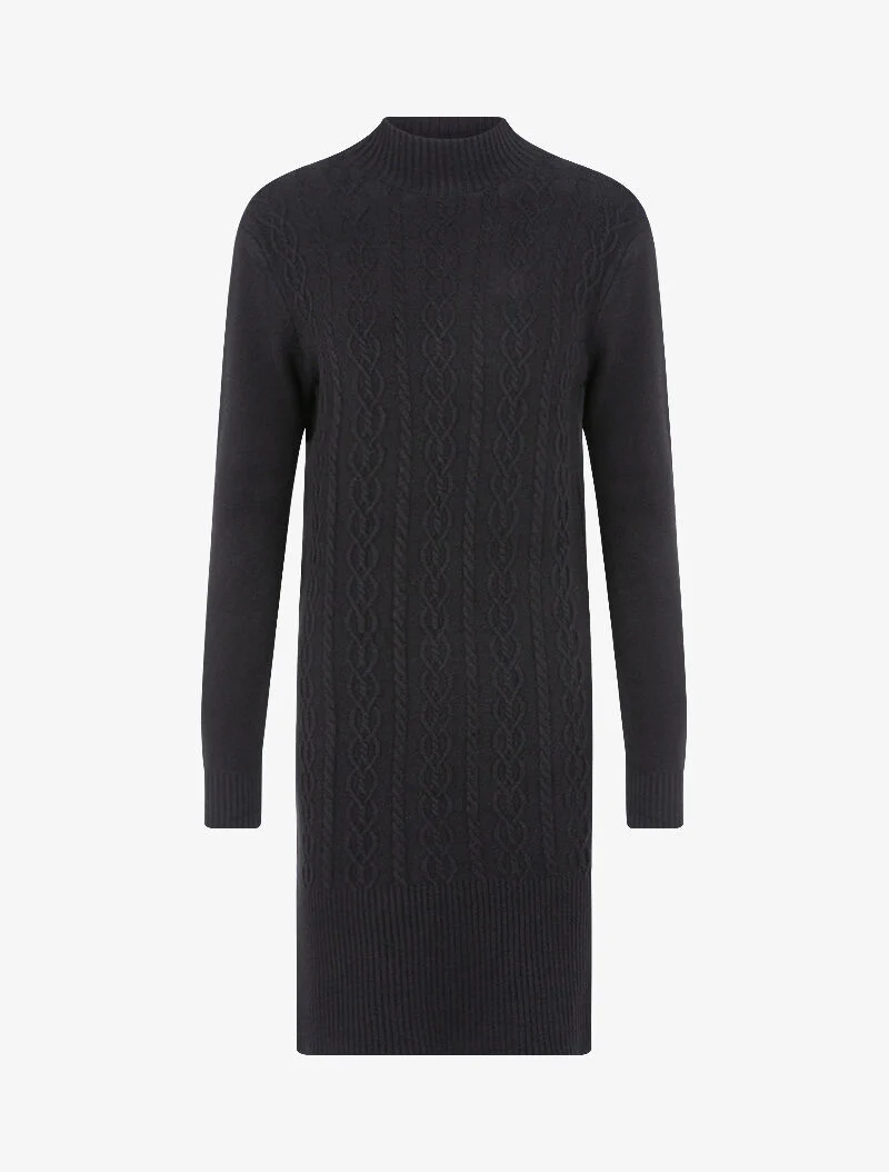 Robe pull à bandes entrelacées - noir