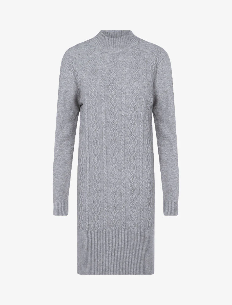 Robe pull à bandes entrelacées - gris clair - Image 2