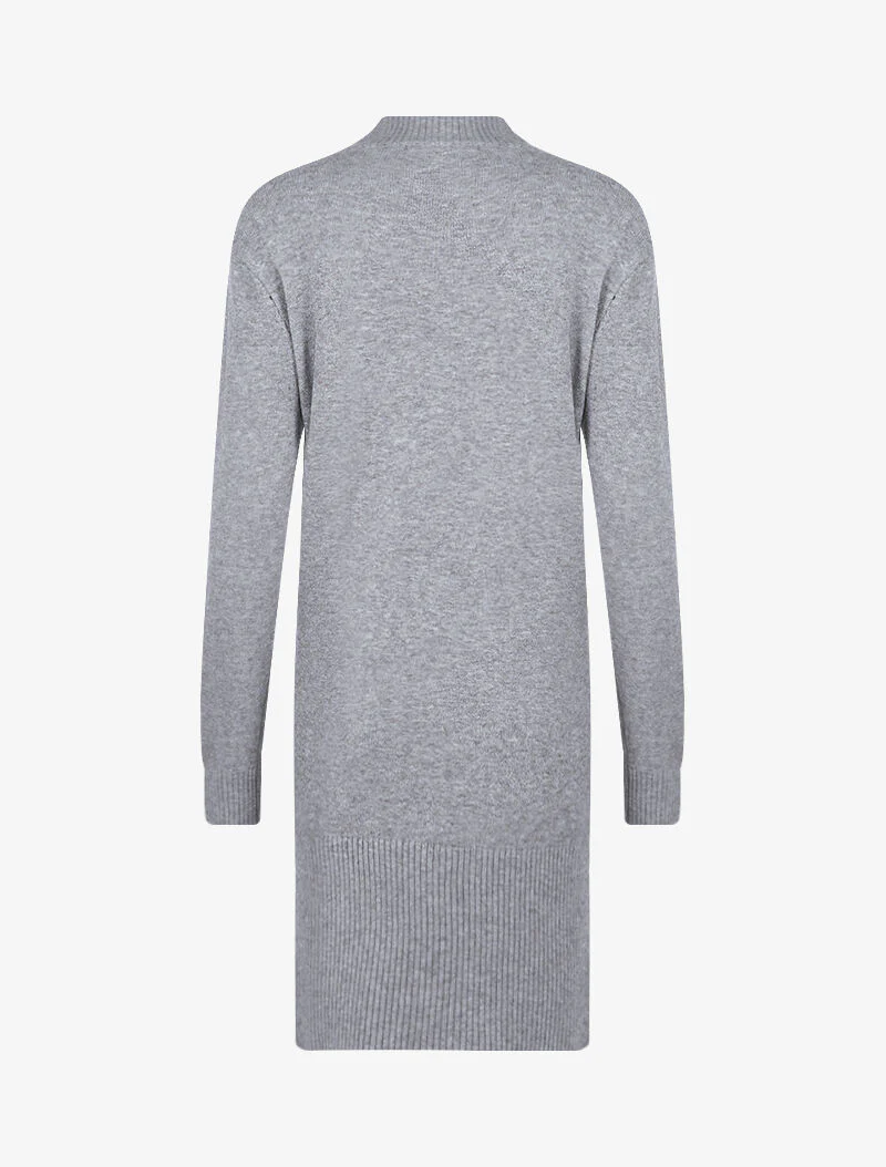 Robe pull à bandes entrelacées - gris clair - Image 3