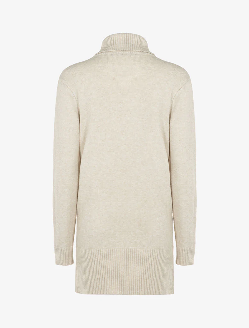 Robe pull à bandes texturées - beige - Image 3