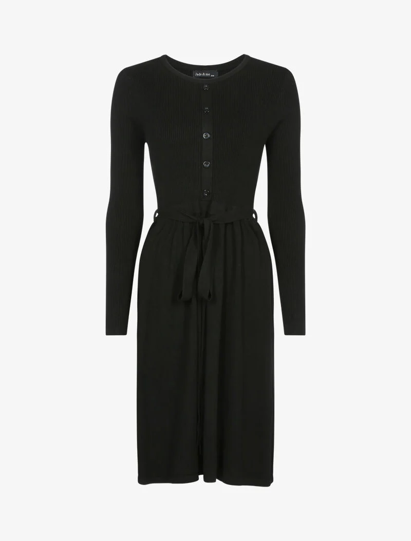 Robe-pull à buste boutonné - noir
