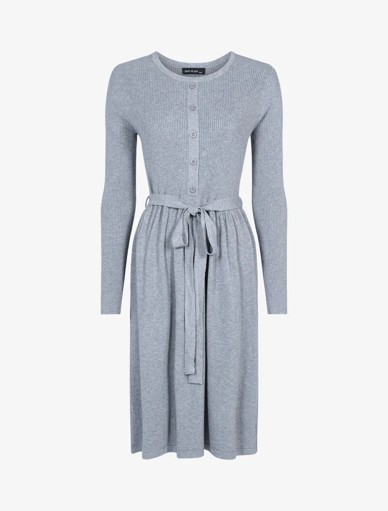 Robe-pull à buste boutonné - gris - Image 2