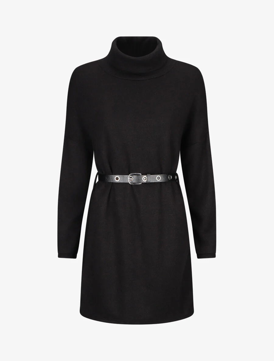 Robe pull à col roulé - Noir