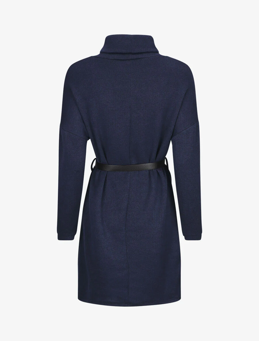 Robe pull à col roulé - Marine - Image 2