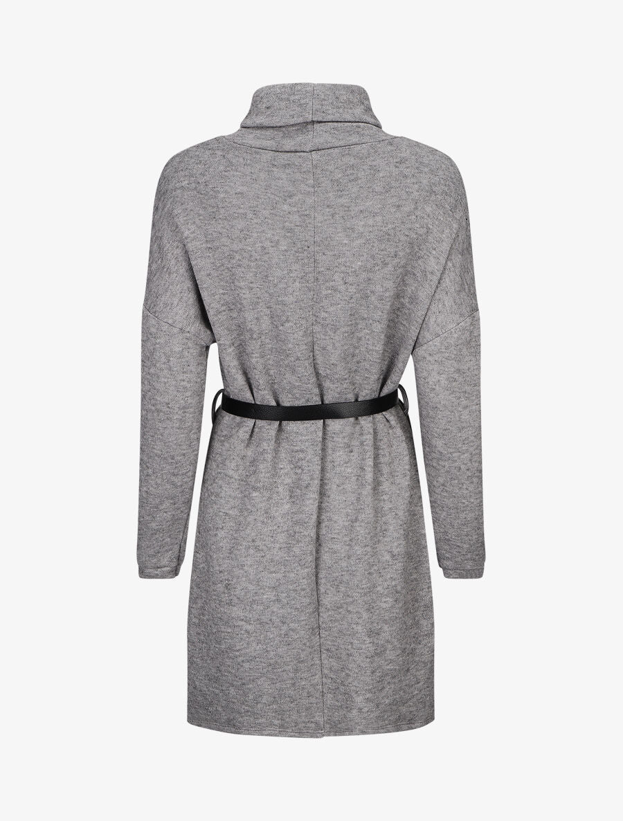Robe pull à col roulé - Gris chiné - Image 2