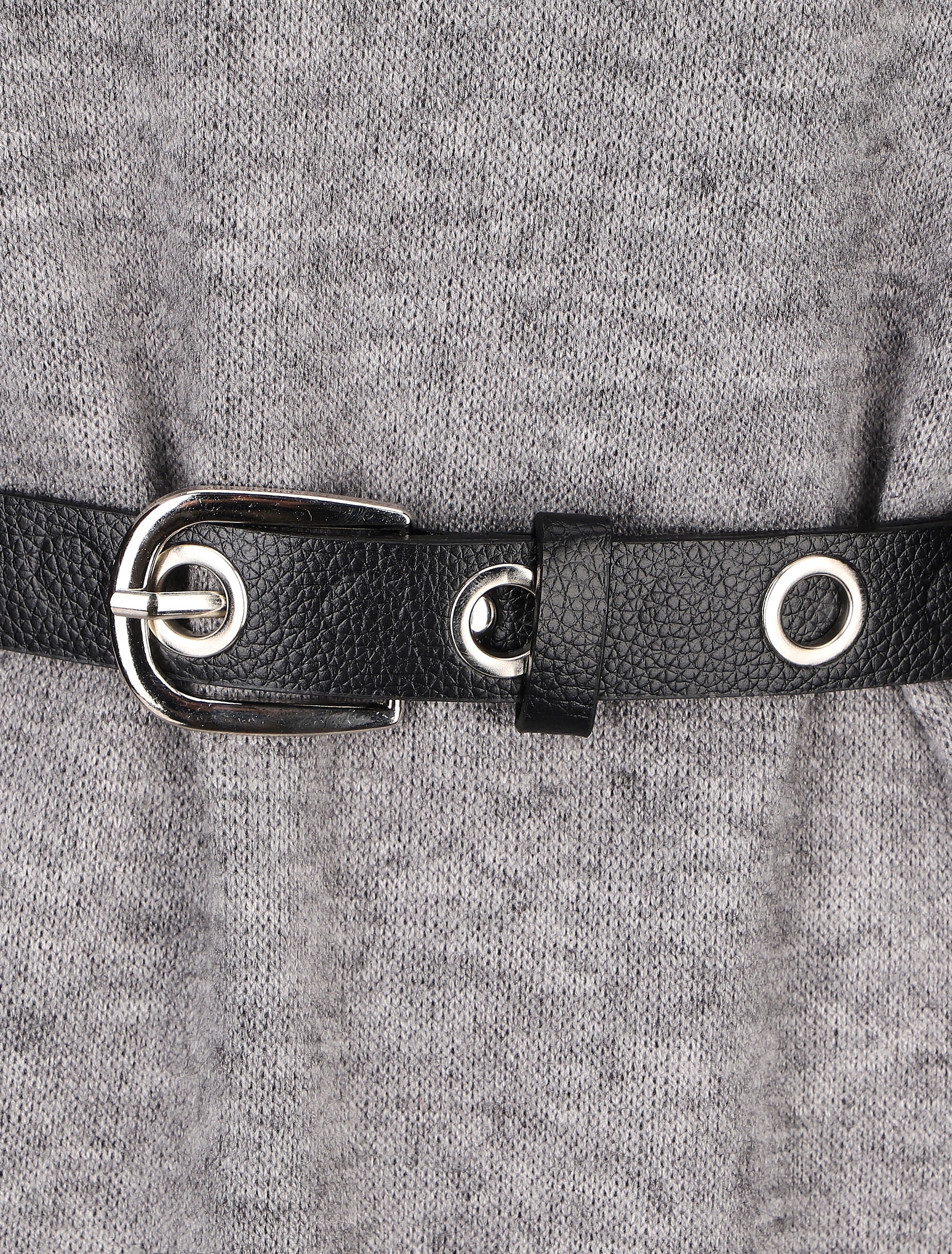 Robe pull à col roulé - Gris chiné - Image 3