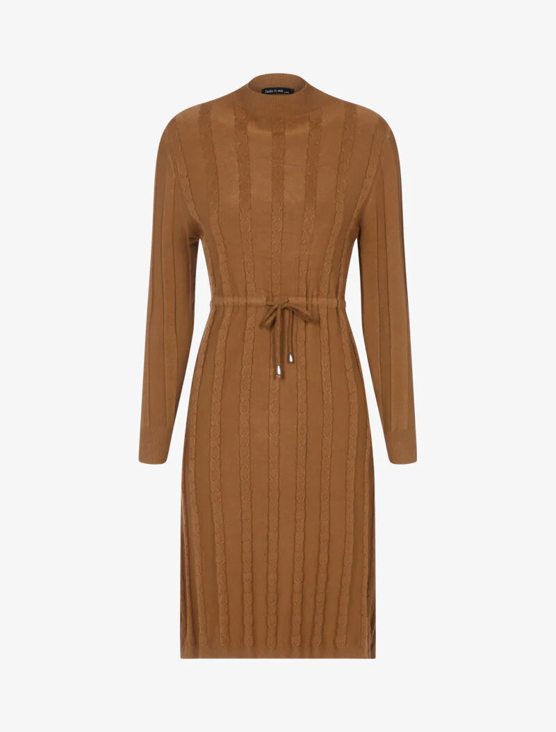 Robe pull à cordon de serrage - marron - Image 2