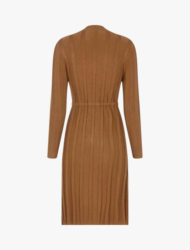 Robe pull à cordon de serrage - marron - Image 3