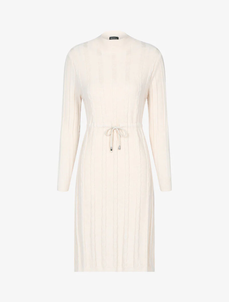Robe pull à cordon de serrage - beige