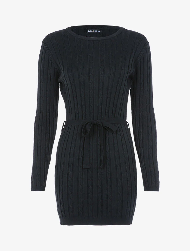 Robe-pull à détails torsadés - noir