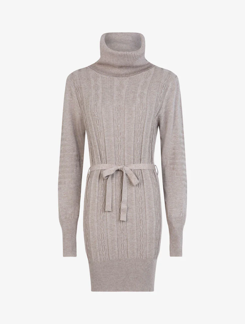 Robe-pull à détails tressés et relief - taupe - Image 2