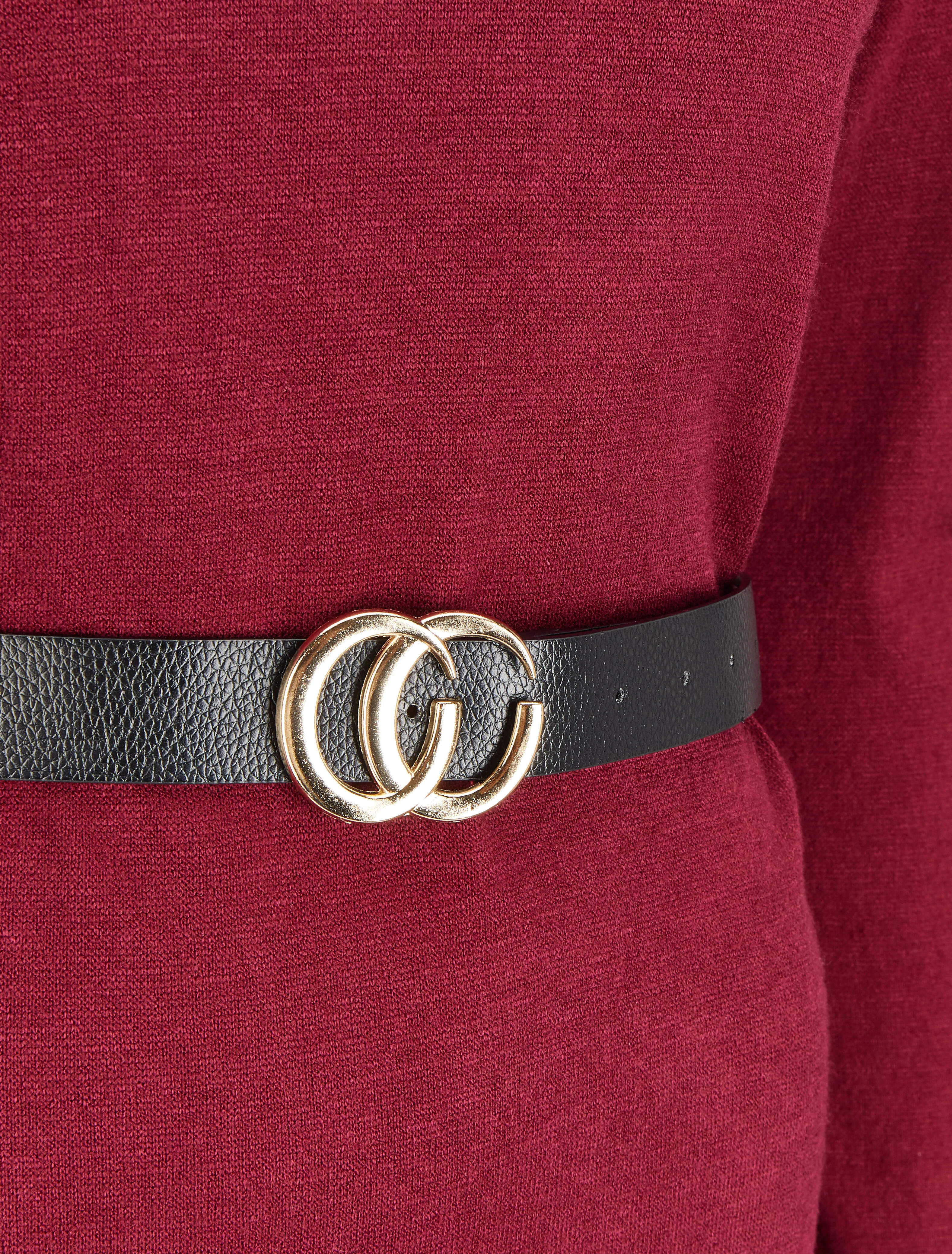 Robe pull à dos ouvert et détail torsadé - Bordeaux - Image 3