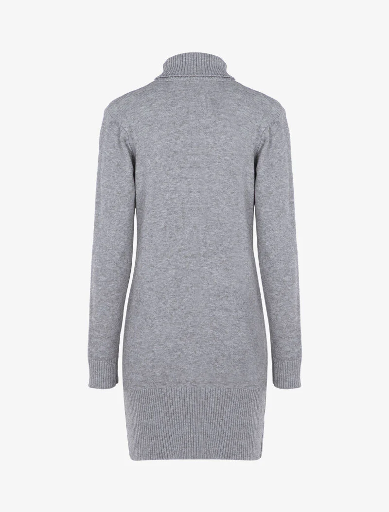 Robe pull à formes graphiques texturées et bandes - gris clair - Image 2