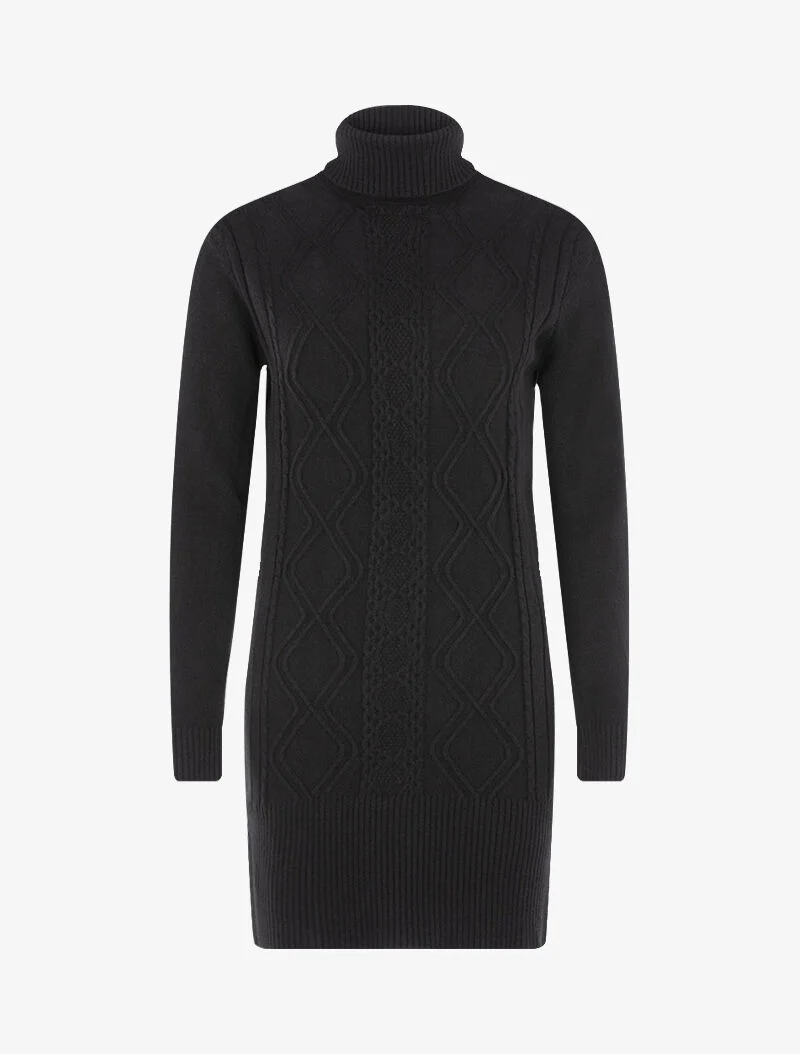 Robe pull à formes graphiques texturées - noir