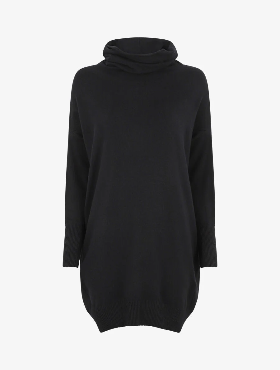Robe pull ample à col roulé - Noir