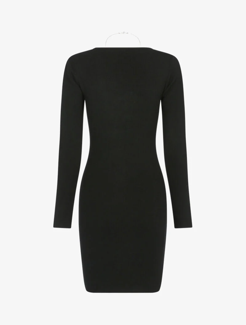 Robe pull basique - noir - Image 2