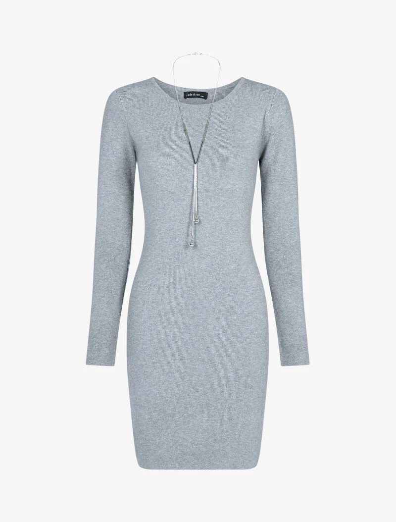 Robe pull basique - gris clair