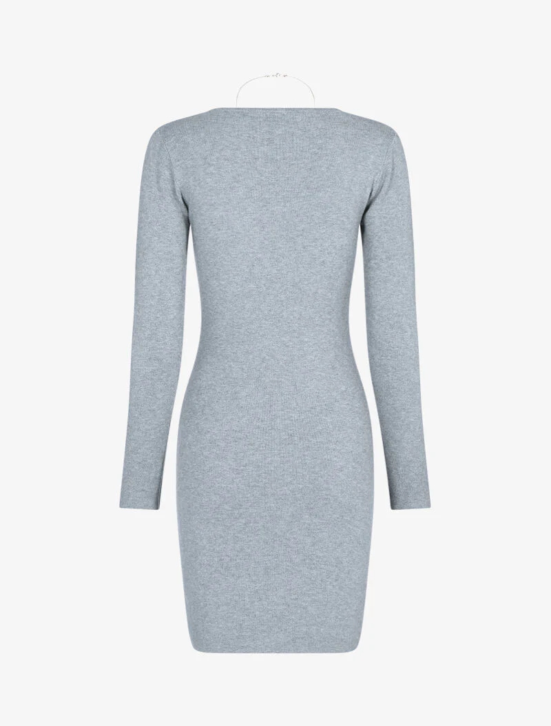 Robe pull basique - gris clair - Image 2
