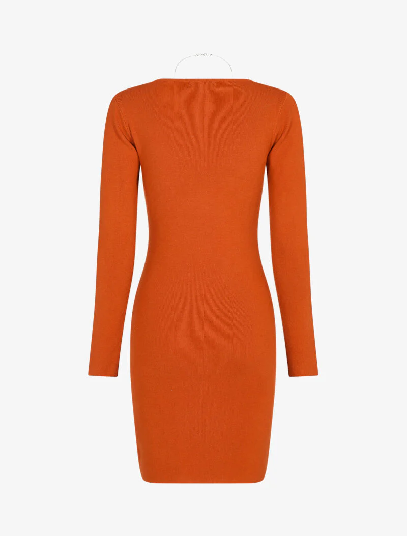 Robe pull basique - orange - Image 2