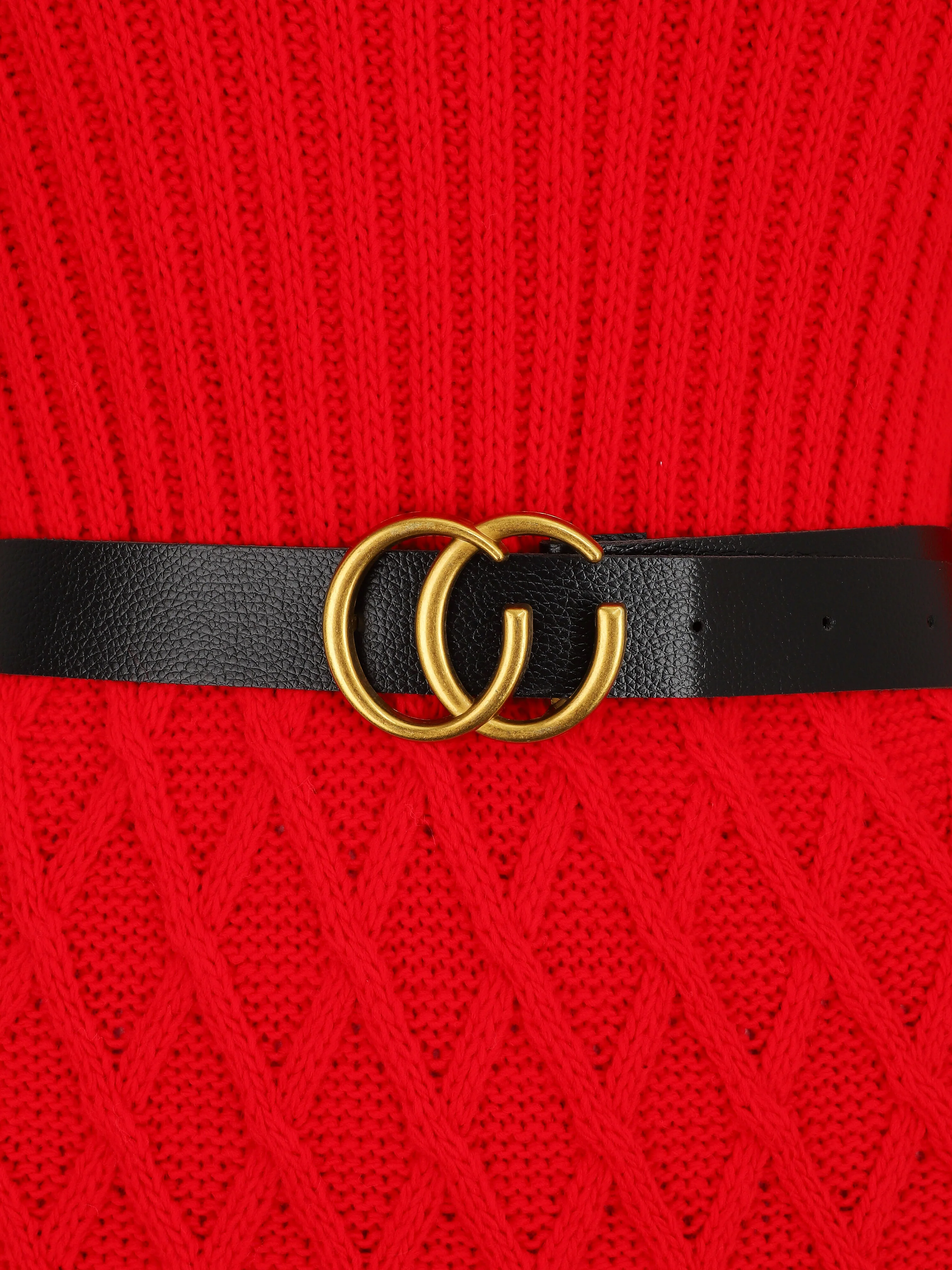 Robe pull courte - Rouge - Image 3