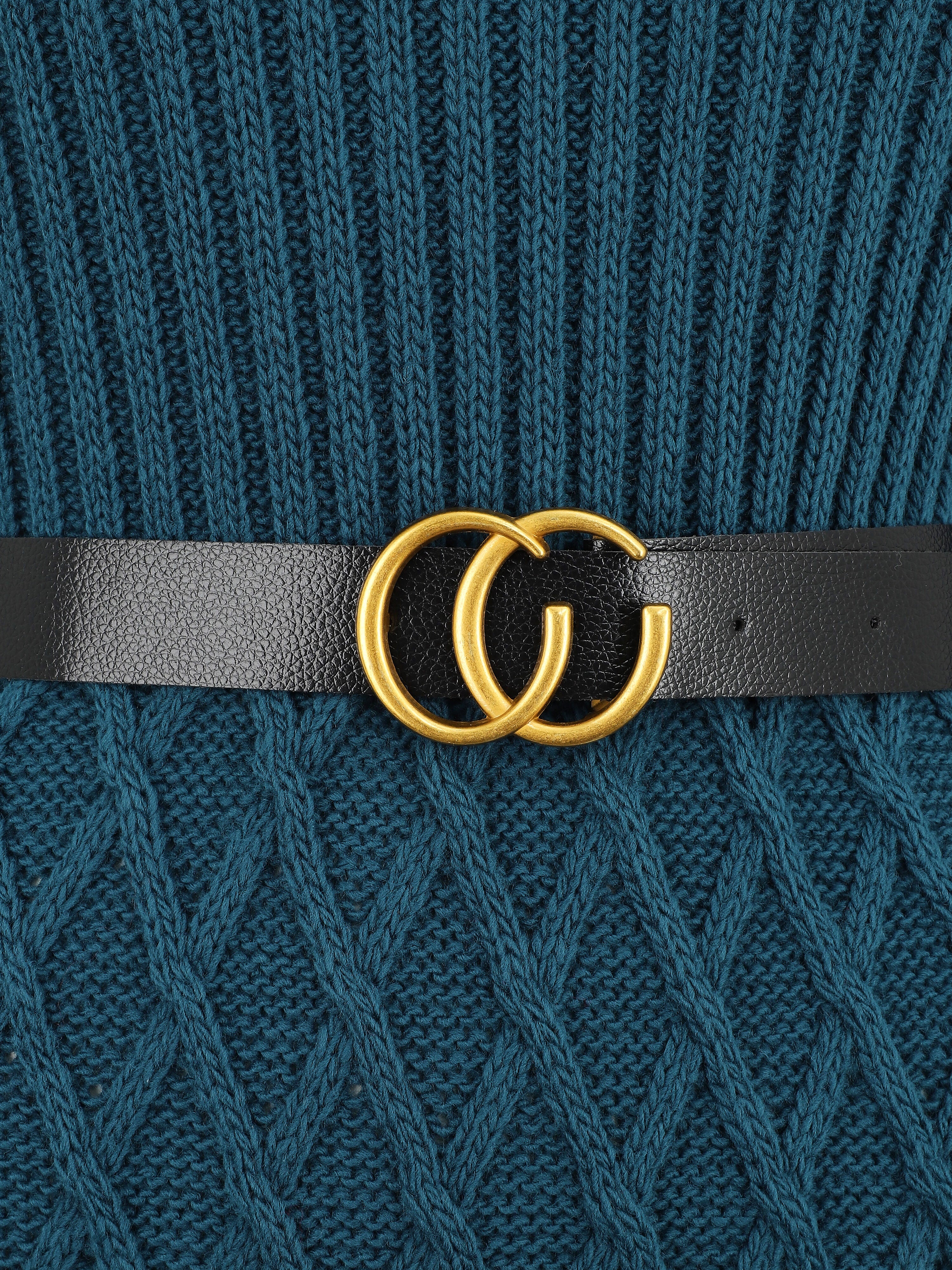 Robe pull courte - Bleu canard - Image 3