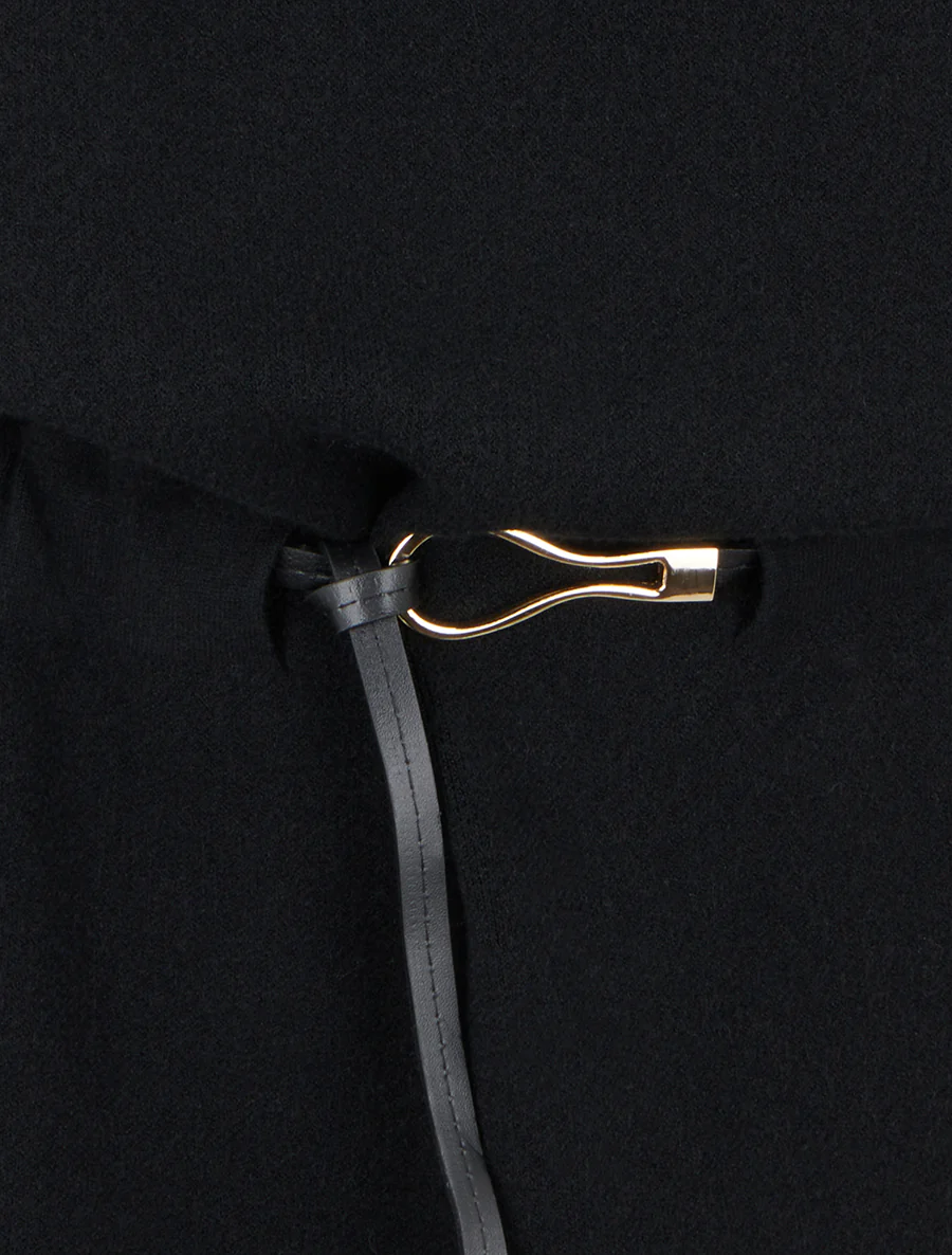 Robe pull droite à manches courtes - Noir - Image 3