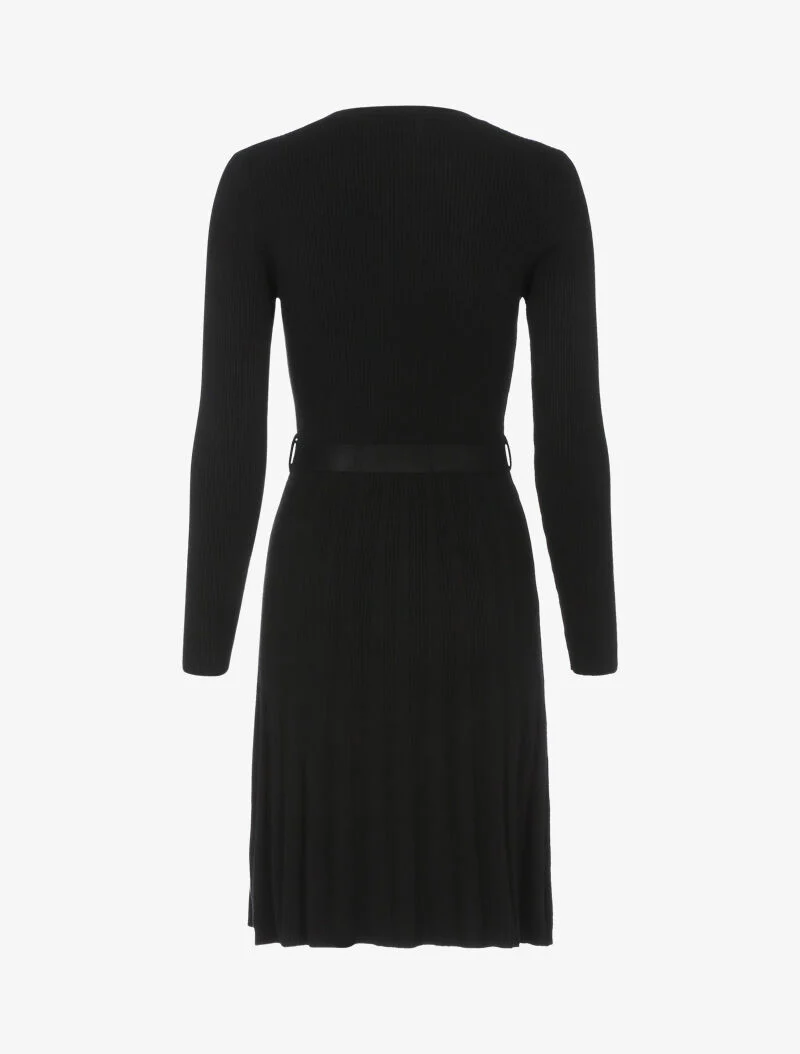 Robe pull en maille coupe patineuse - noir - Image 3