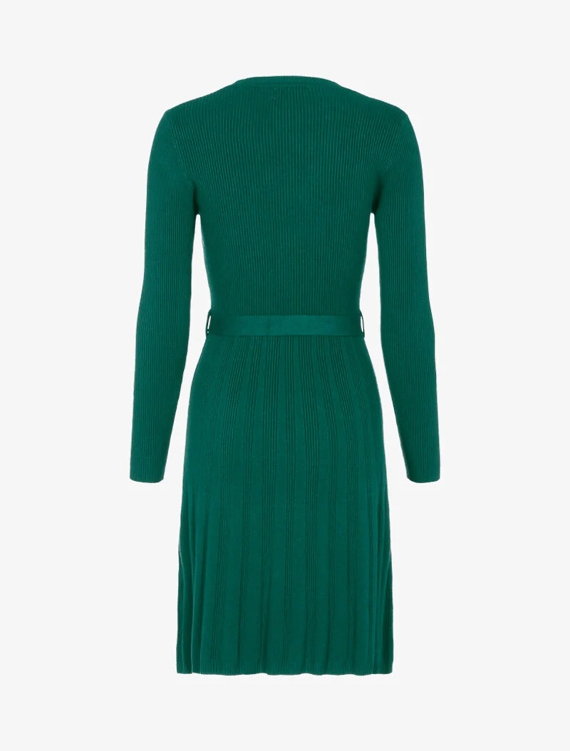 Robe pull en maille coupe patineuse - vert - Image 2