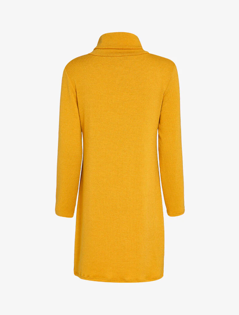 Robe pull oversize à col zippé stylisé - Moutarde - Image 2