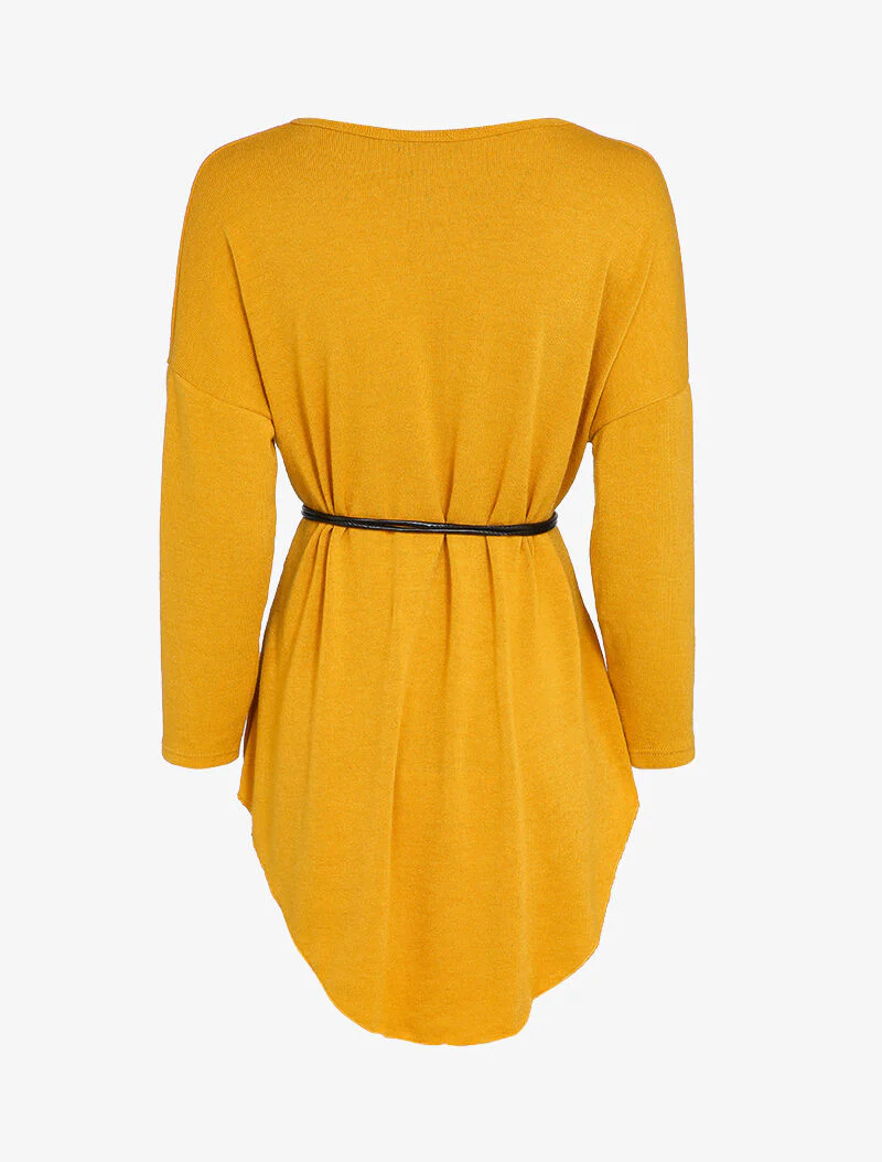 Robe pull oversize à manches dolman - Moutarde - Image 2