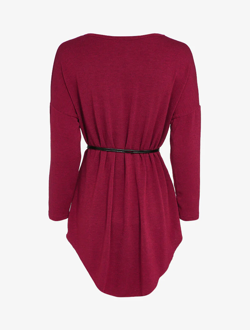 Robe pull oversize à manches dolman - Bordeaux - Image 2