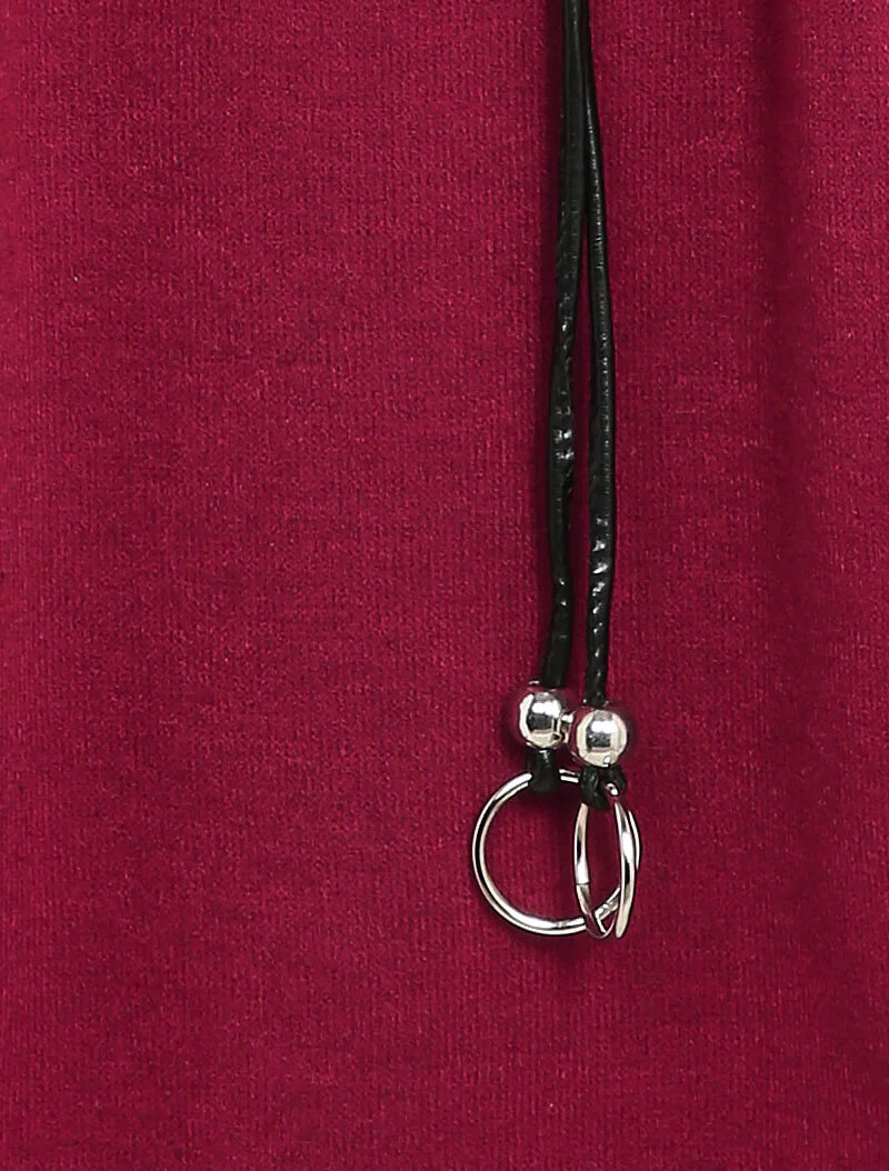 Robe pull oversize à manches dolman - Bordeaux - Image 3