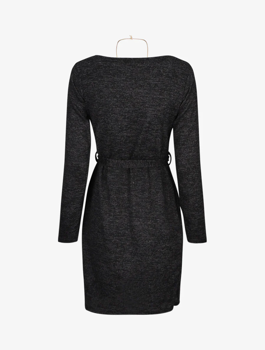 Robe pull style portefeuille - Noir - Image 2