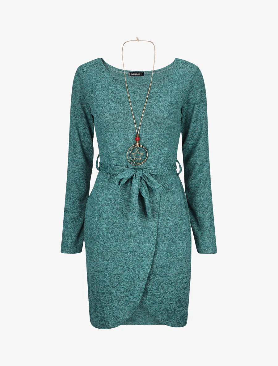 Robe pull style portefeuille - Vert