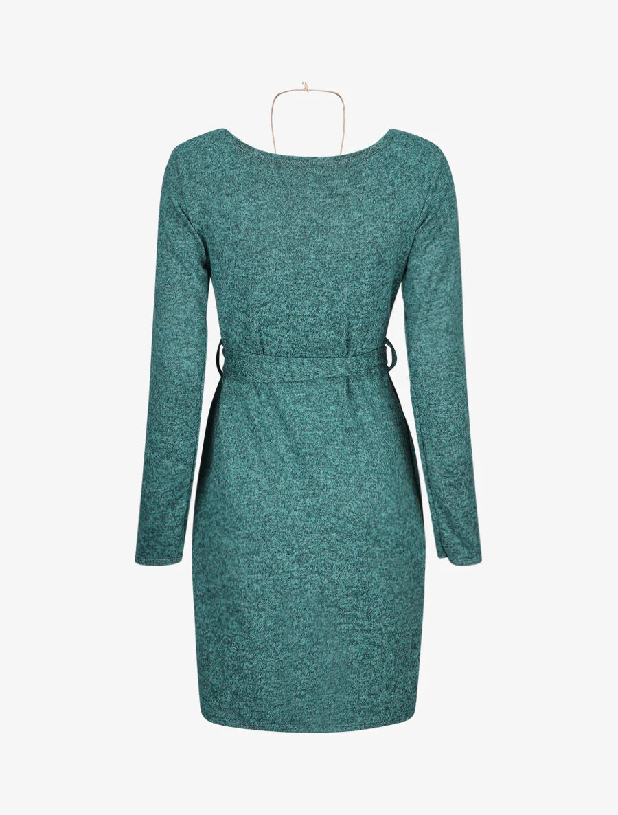 Robe pull style portefeuille - Vert - Image 2