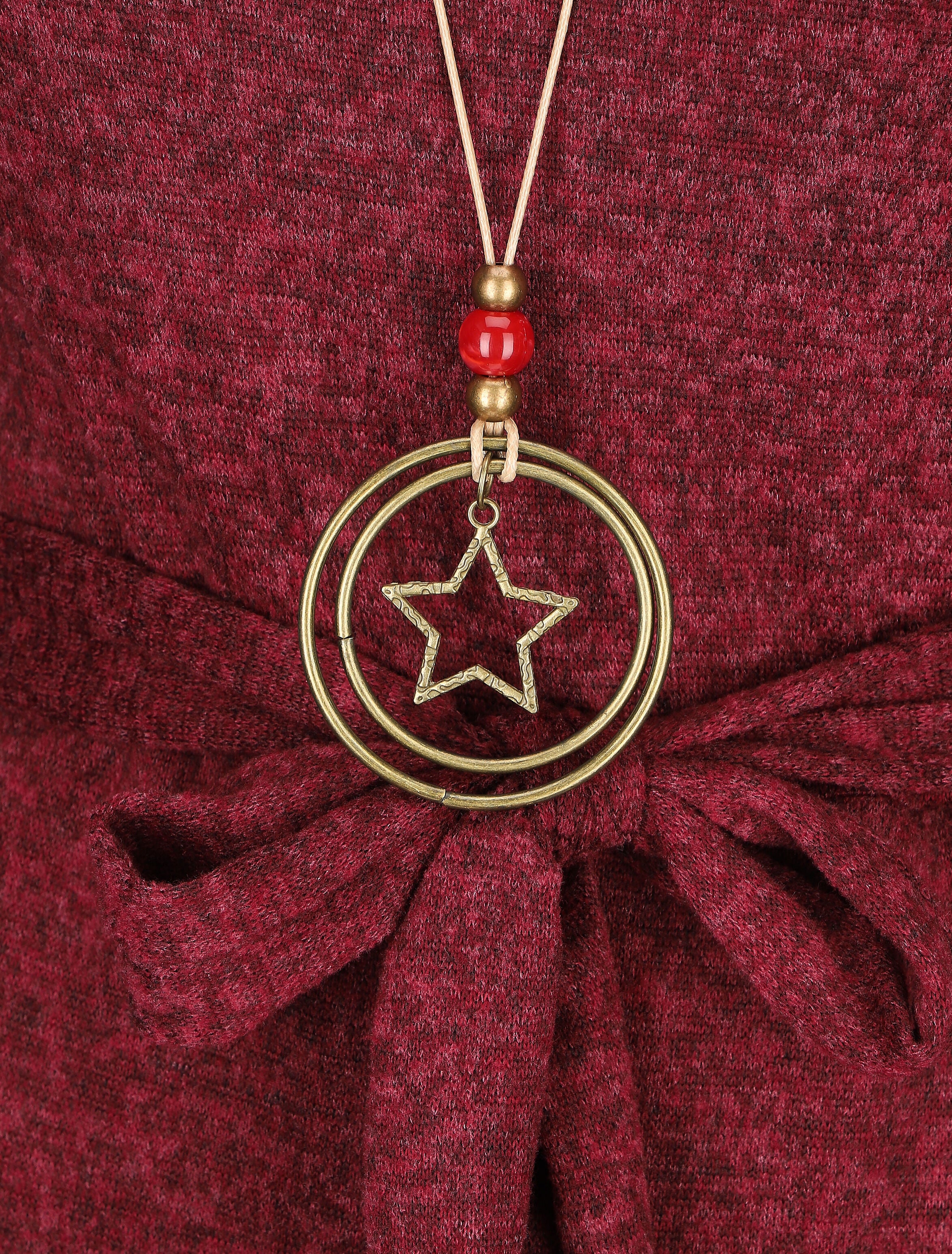 Robe pull style portefeuille - Bordeaux - Image 3