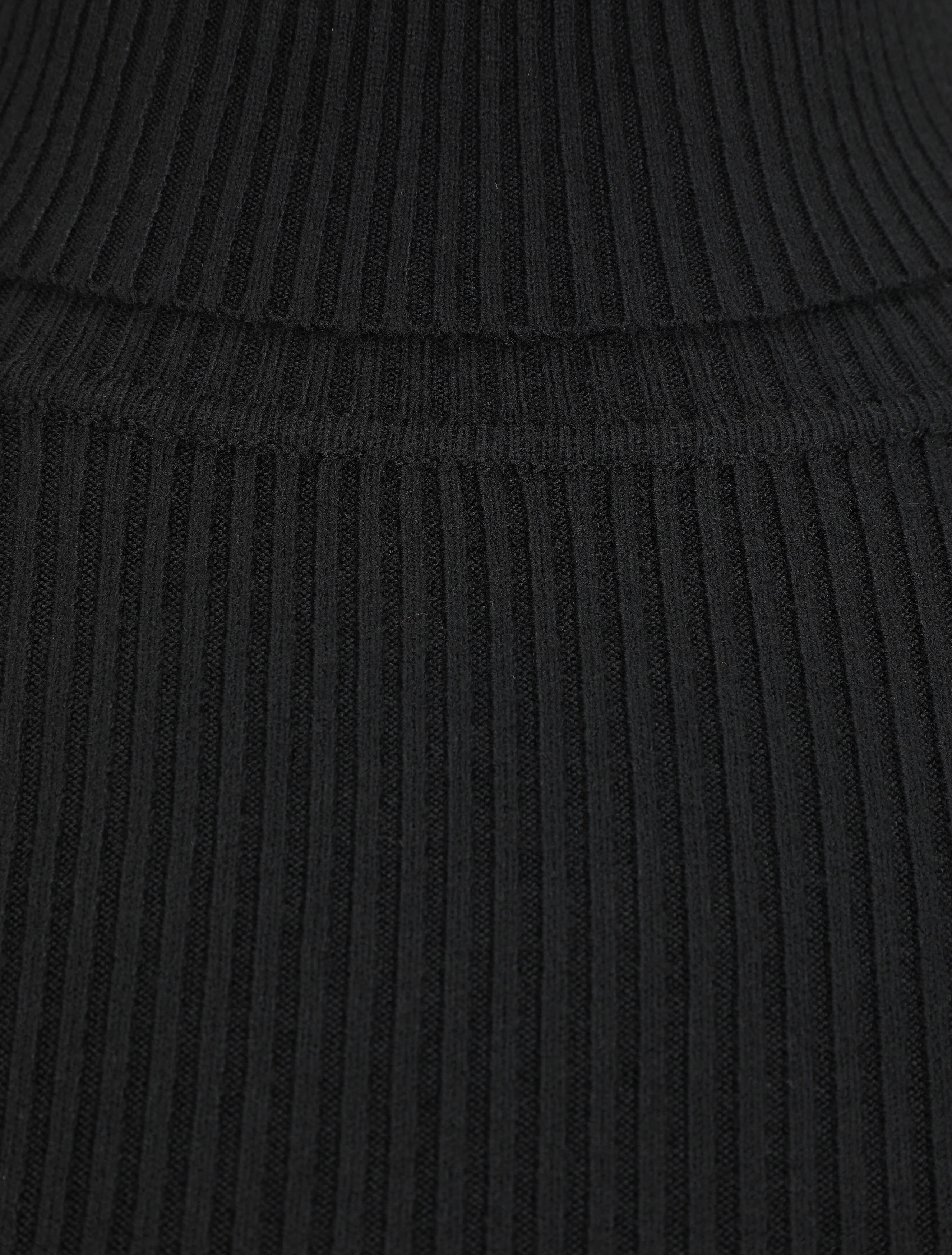 Robe pull uni à col roulé - Noir - Image 3