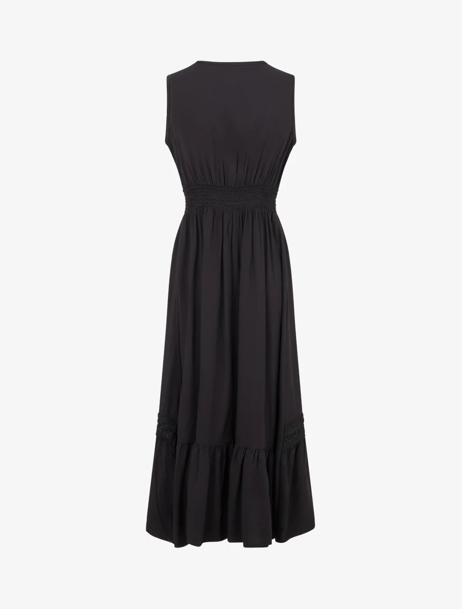 Robe sans manches à broderies - Noir - Image 2