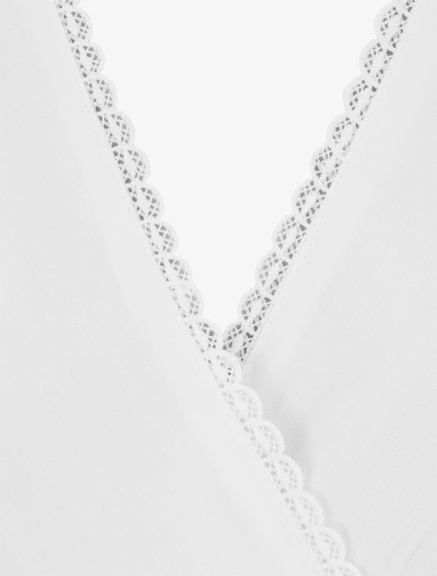 Robe sans manches à broderies - Blanc - Image 3