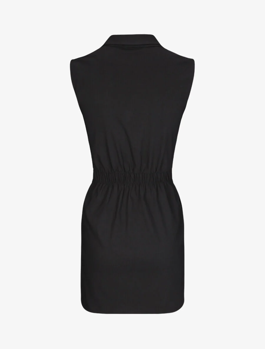 Robe sans manches avec ceinture - Noir - Image 2