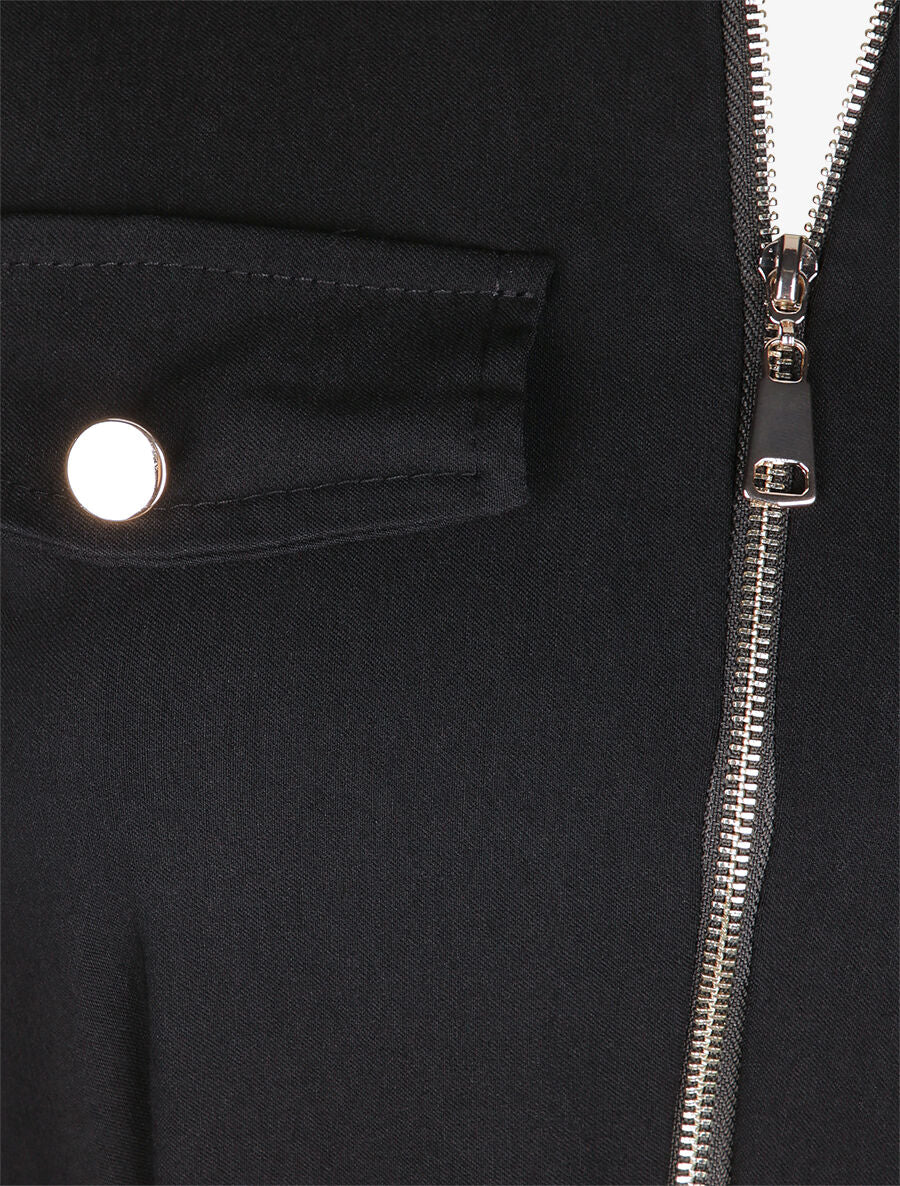 Robe sans manches avec ceinture - Noir - Image 3