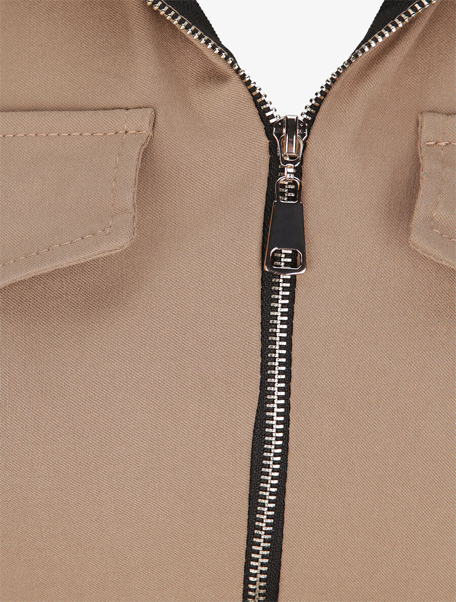 Robe sans manches avec ceinture - Camel - Image 3