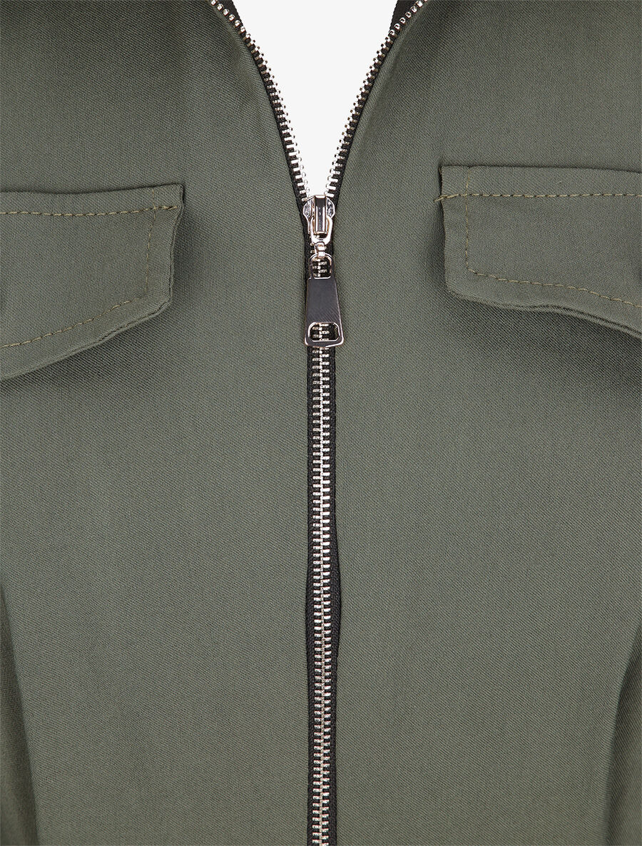 Robe sans manches avec ceinture - Kaki - Image 3
