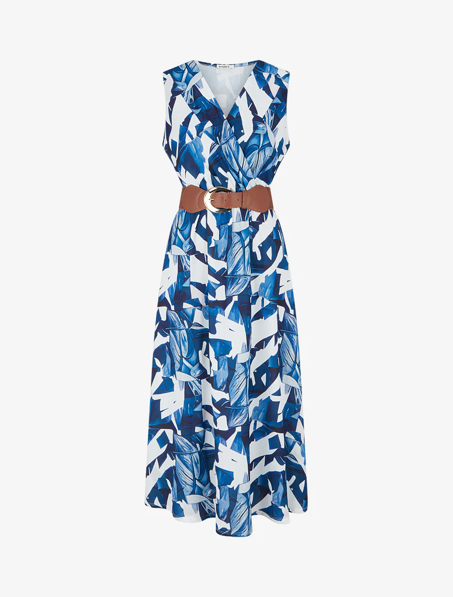 Robe sans manches imprimé fantaisie - Marine